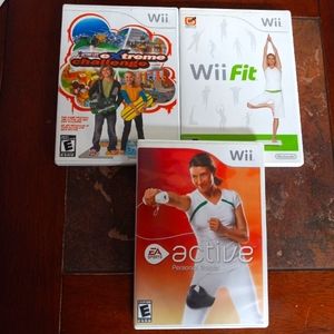 Bundle of 3 Wii Games Wii Fit, EA Sports Active, Active Life Extreme Challenge